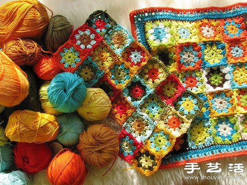 毛线编织的超美毯子 